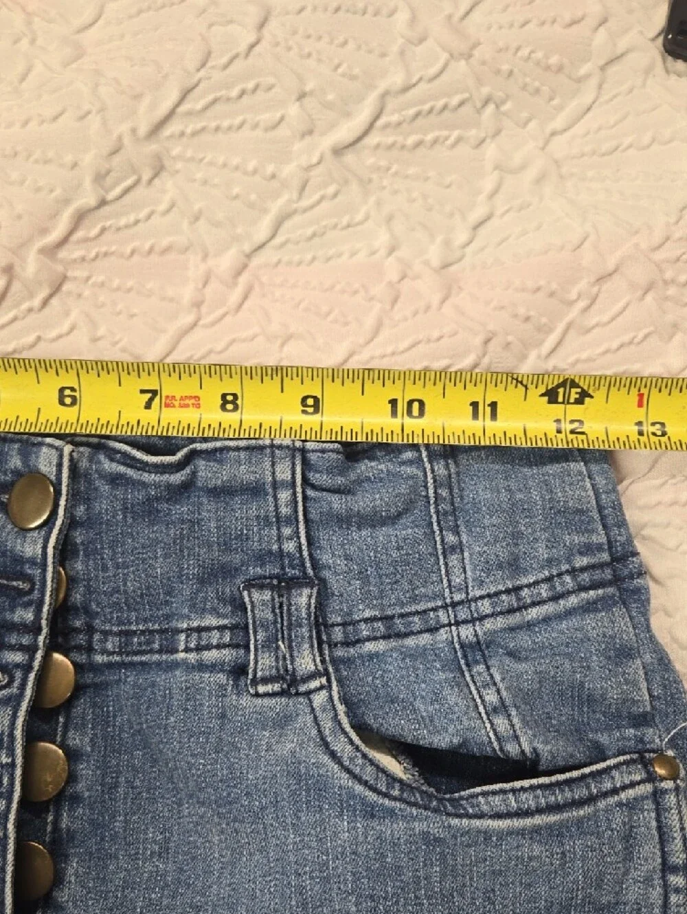 H&M Button-Front High-Rise Denim Shorts - Blue - Picture 4 of 7